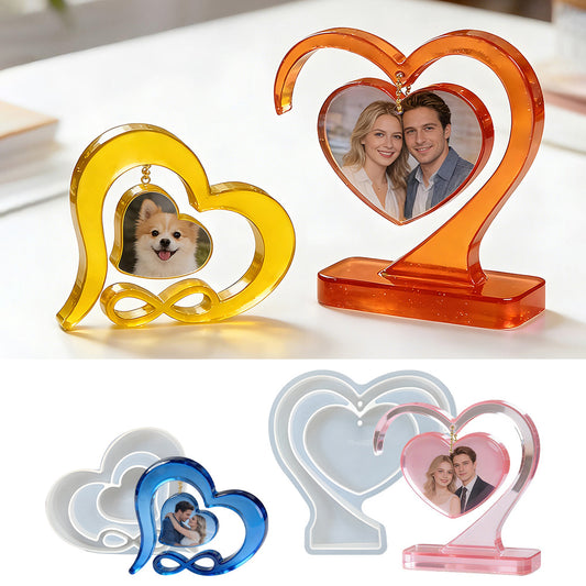 Heart-Shaped Photo Frame Resin Mold