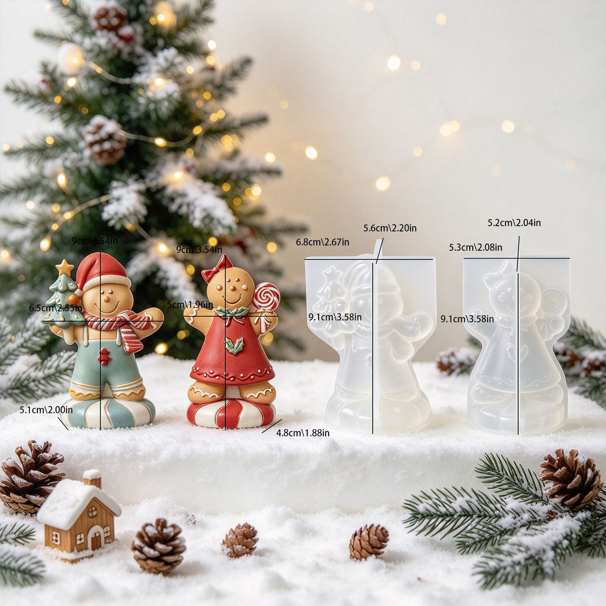 Cute Gingerbread Man Figurine Resin Mold