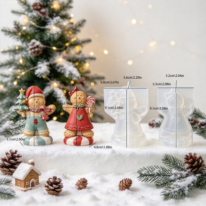 Cute Gingerbread Man Figurine Resin Mold