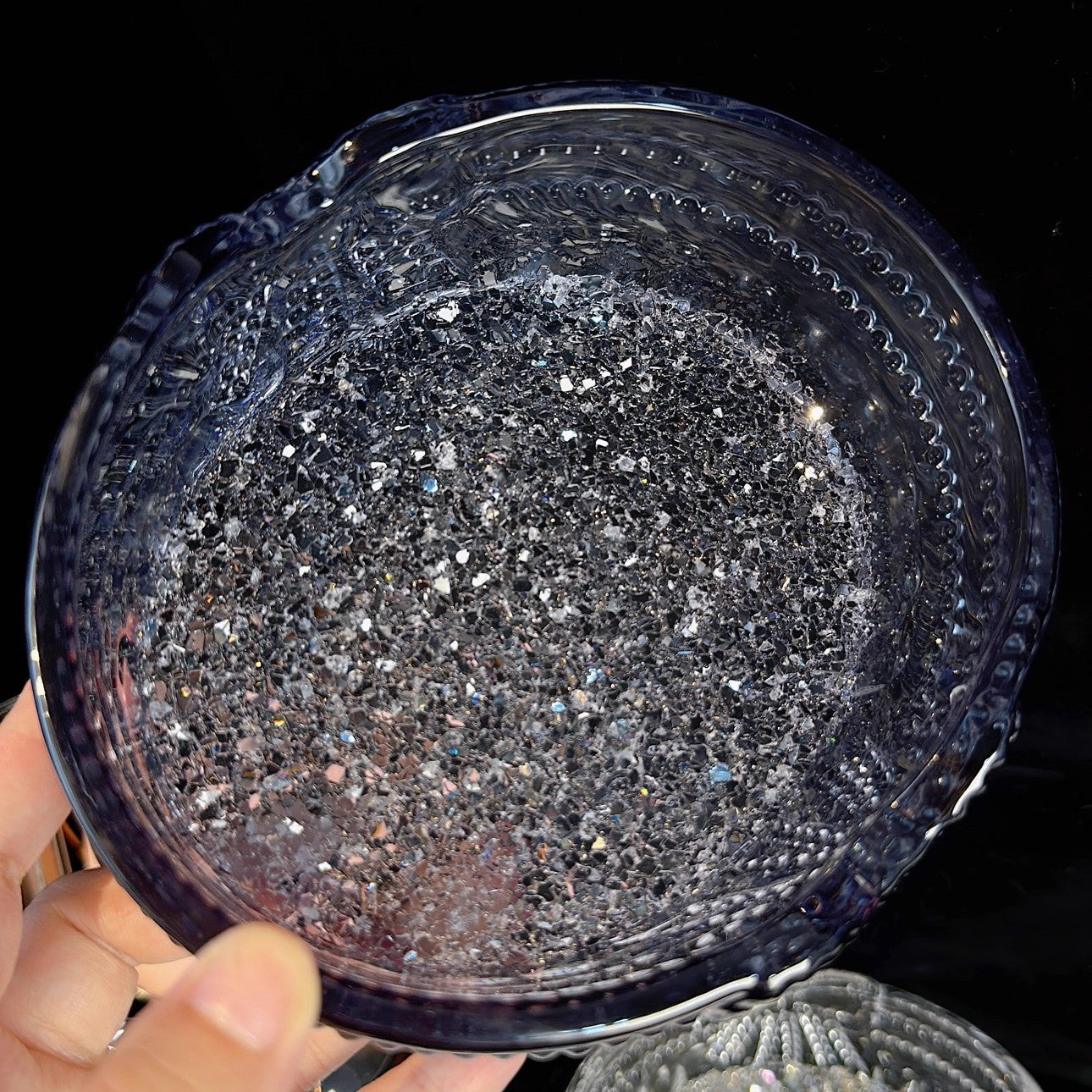 Handmade Crystal Cluster Bow Storage Resin Mold