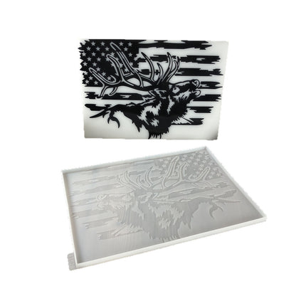 USA Flag Deer Wall Hanging Resin Mold DIY Patriotic Home Decor & Wall Ornament Craft Mold