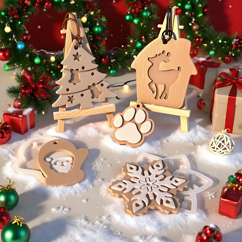 12pcs Christmas Theme Hanging Resin Mold