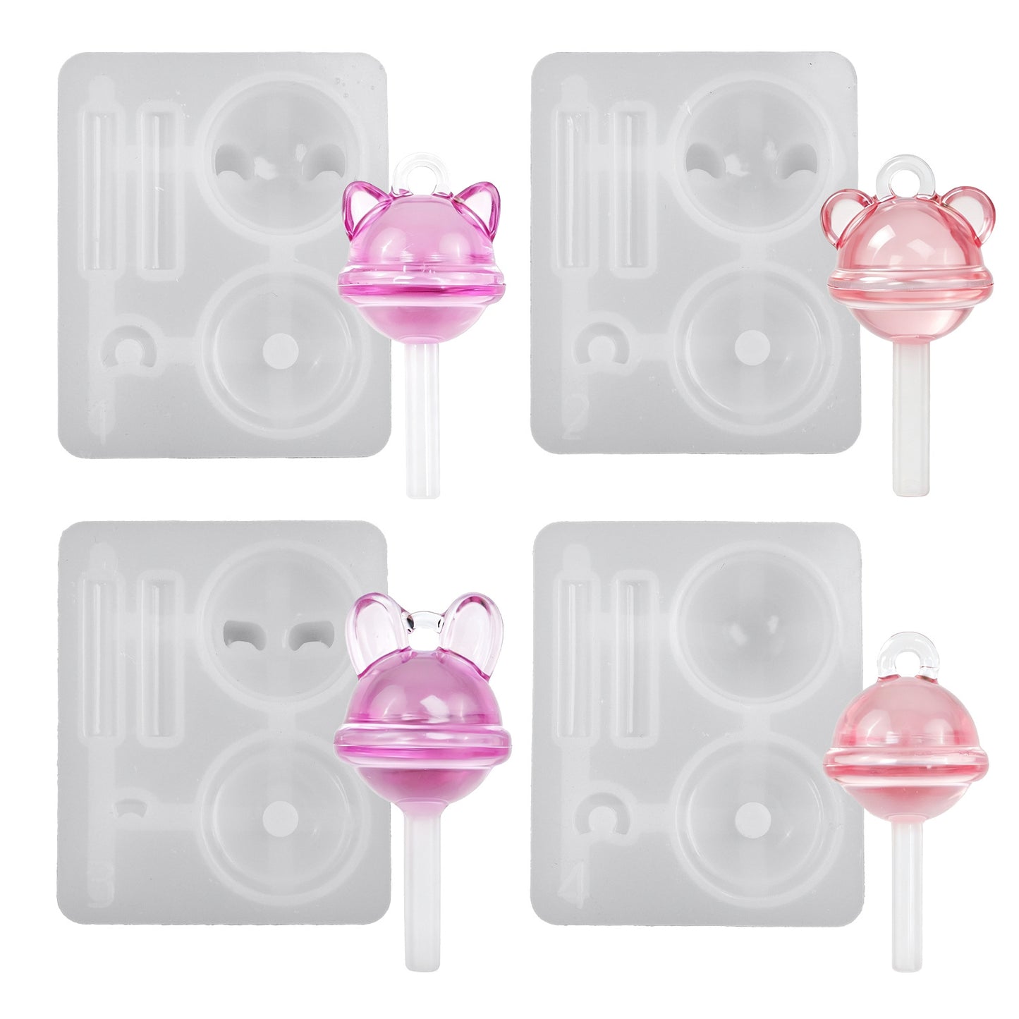 Cute Animal Lollipop Pendant Resin Mold