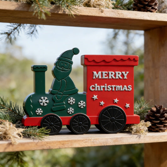 Santa Claus Christmas Train Figurine Resin Mold