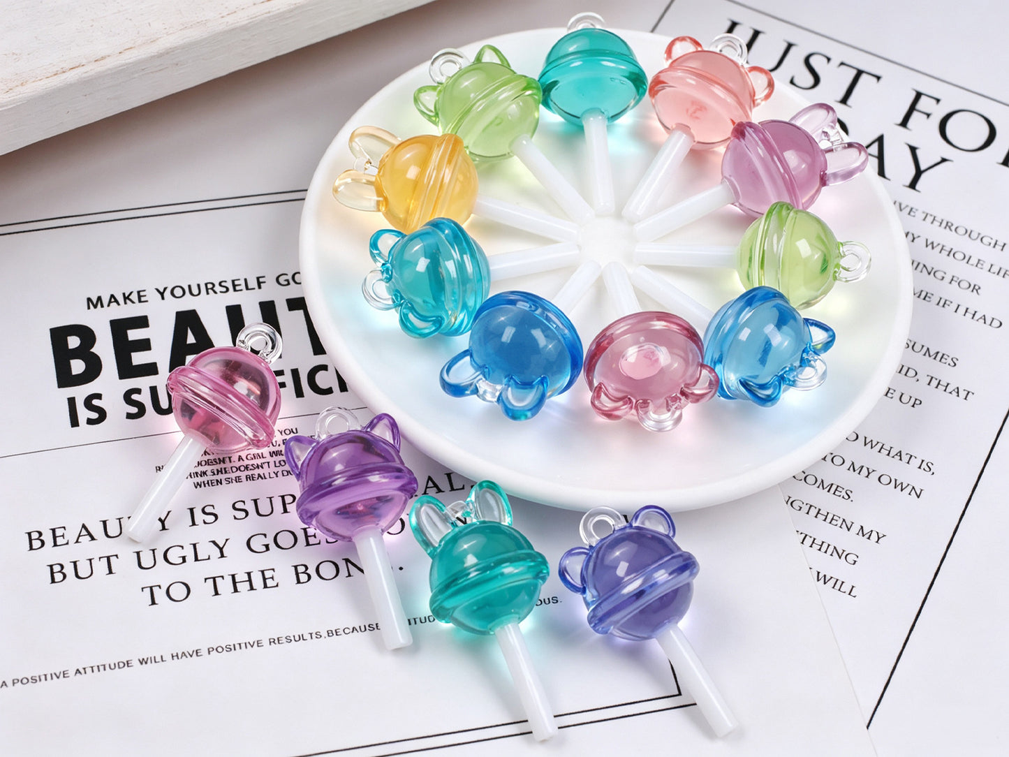 Cute Animal Lollipop Pendant Resin Mold