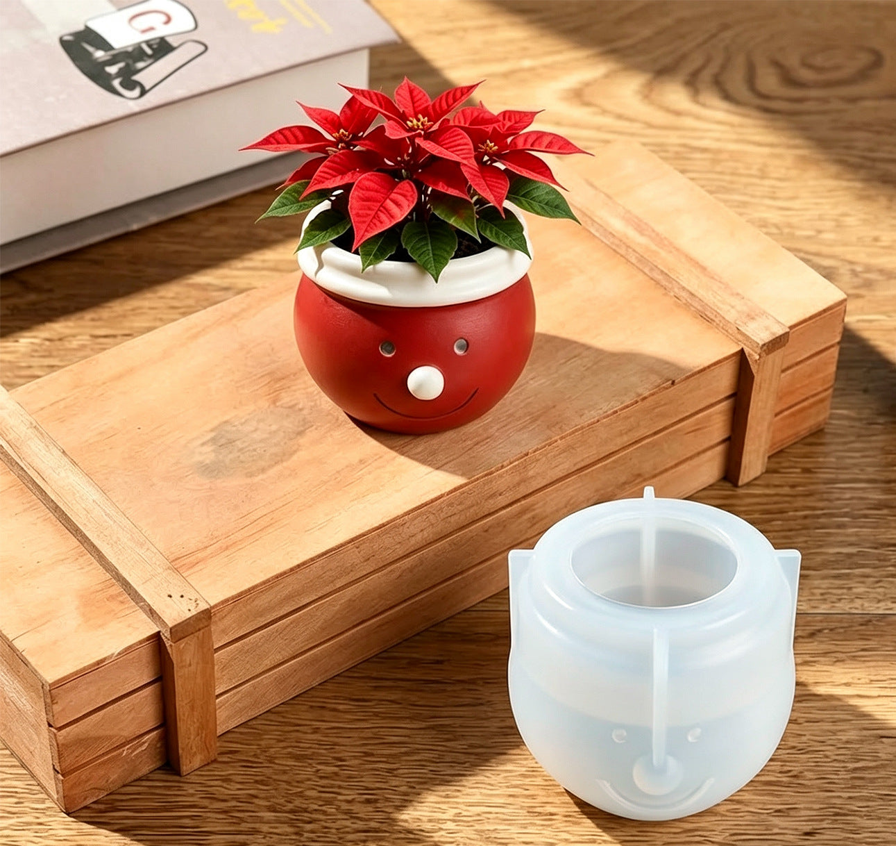 Cute Snowman Storage Jar & Planter Figurine Resin Mold