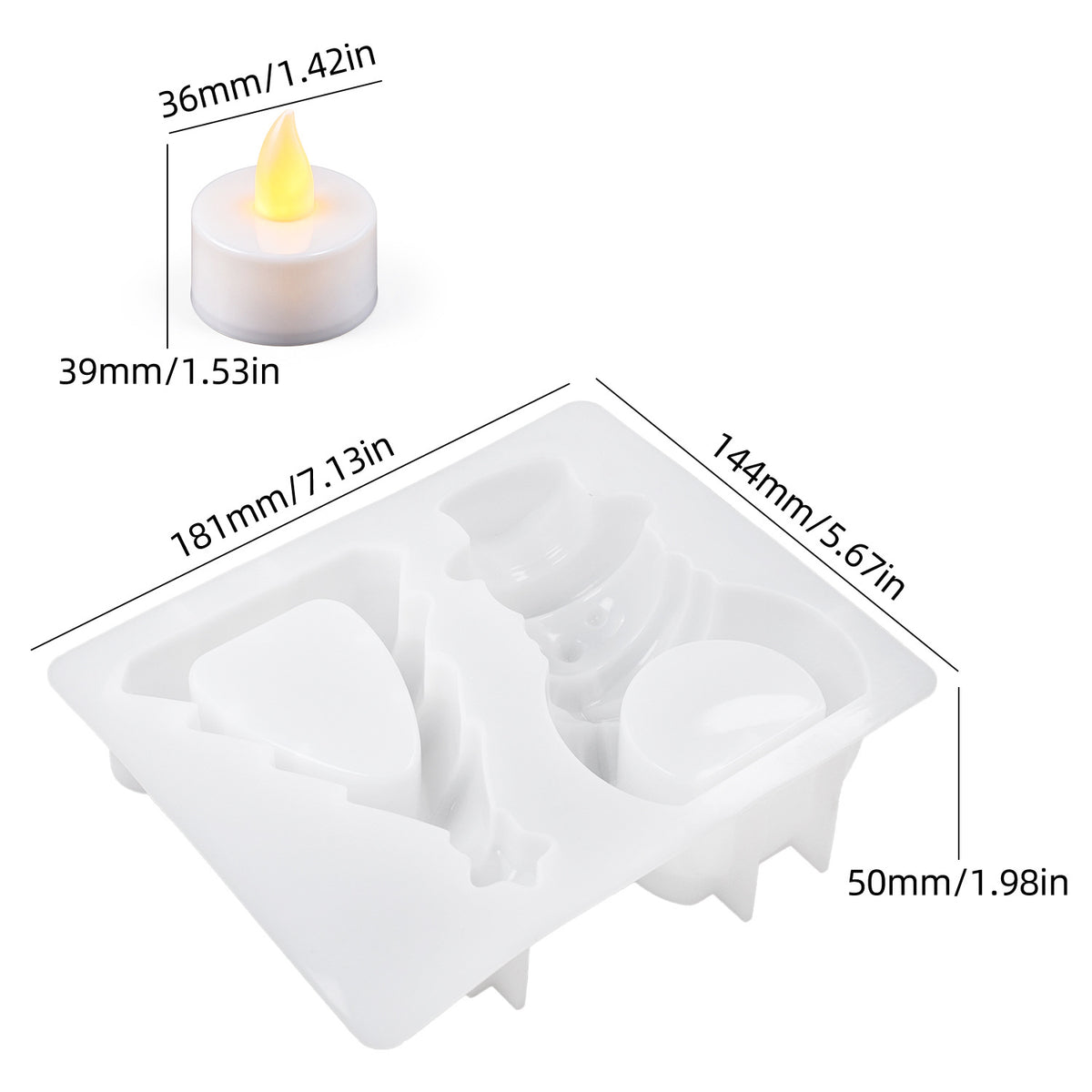 Christmas Tree Snowman Night Light Figurine Resin Mold