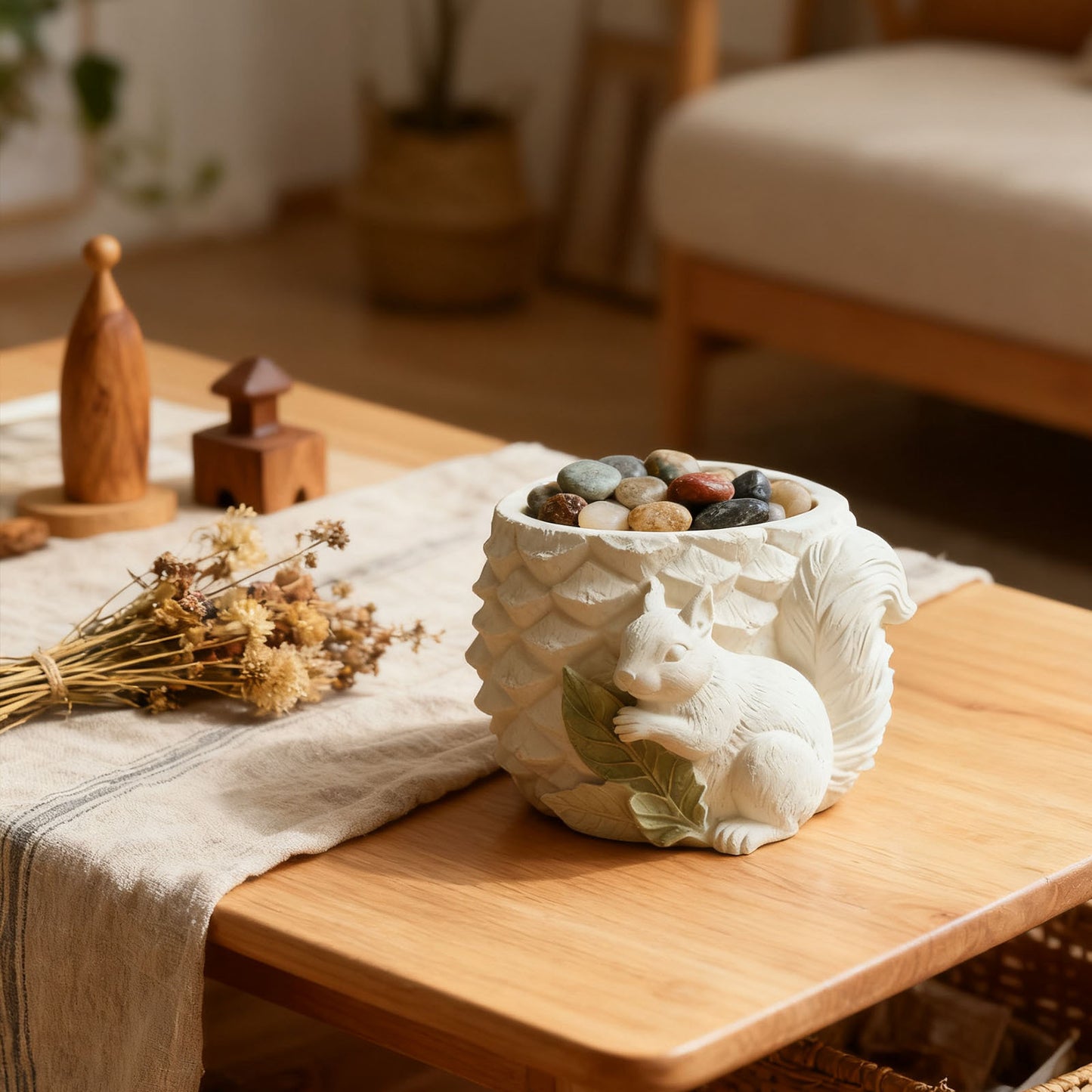 Squirrel Pinecone Storage Jar Resin Mold