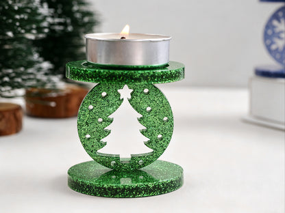 Interchangeable Christmas Elements Candle Holder Figurine Resin Mold