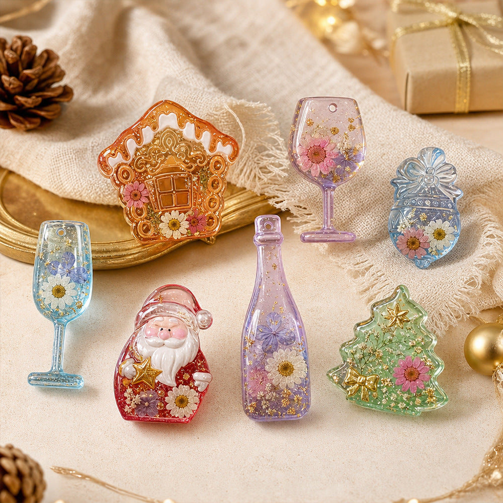 2pcs Christmas Hanging Ornament Resin Molds