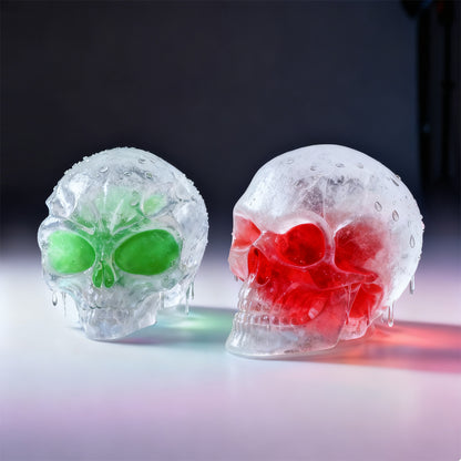 2pcs Alien Skull & Human Skull Keychain Resin Mold