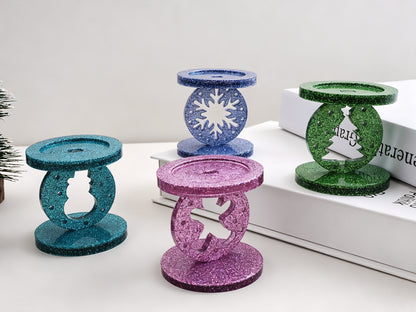 Interchangeable Christmas Elements Candle Holder Figurine Resin Mold