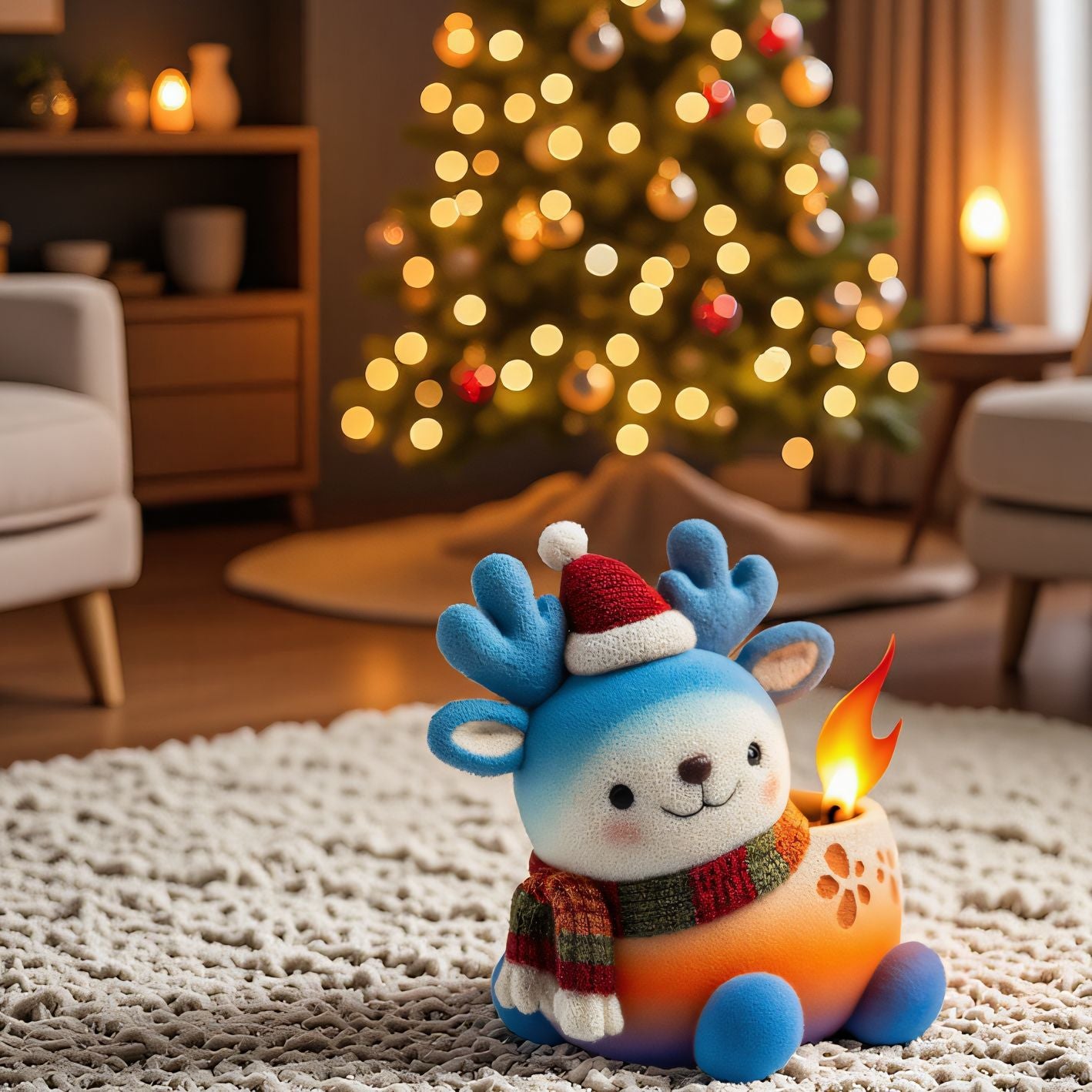 Adorable Deer Candle Holder Ornament Resin Mold