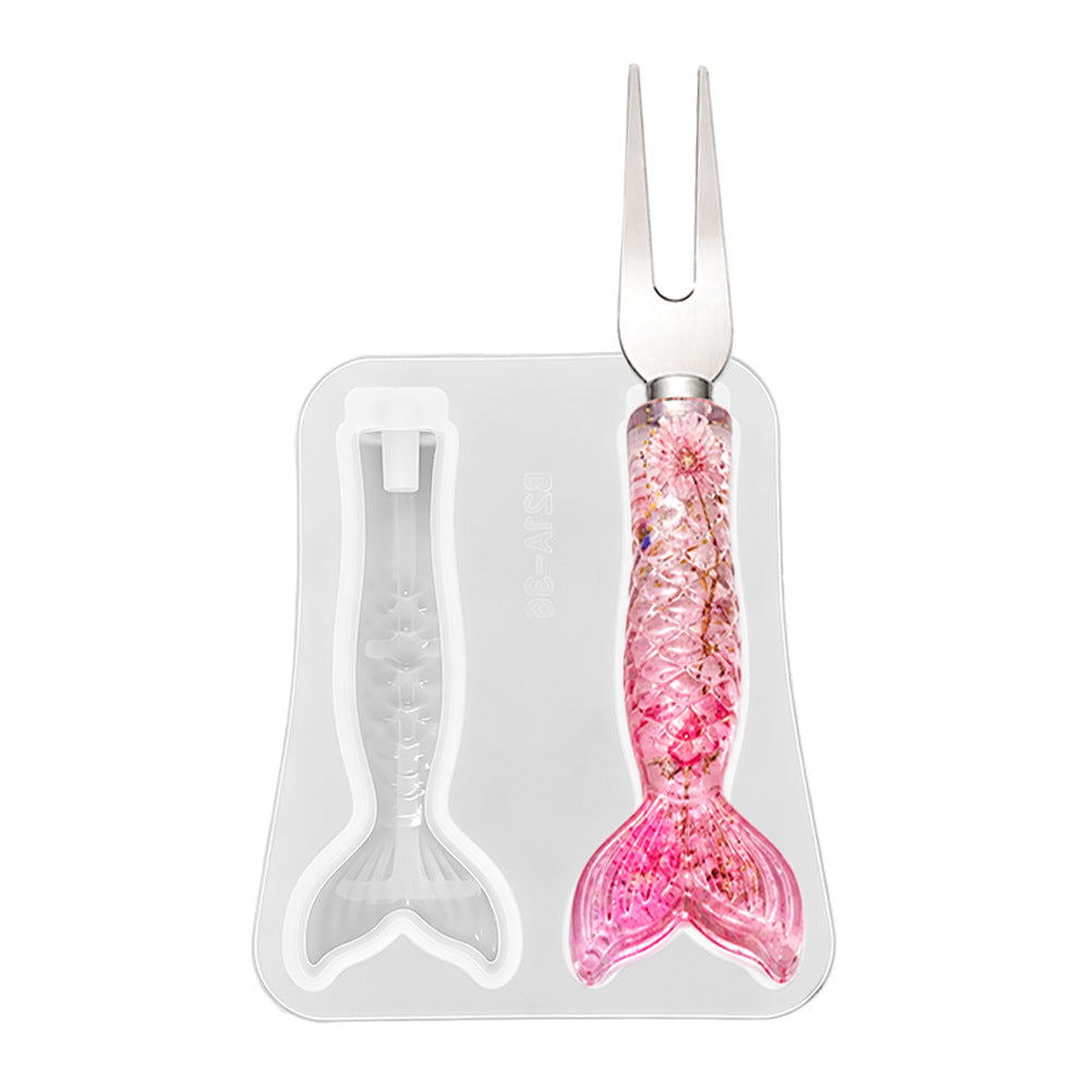 Mermaid Tail Cat Paw Heart & Tulip Resin Knife Handle Mold