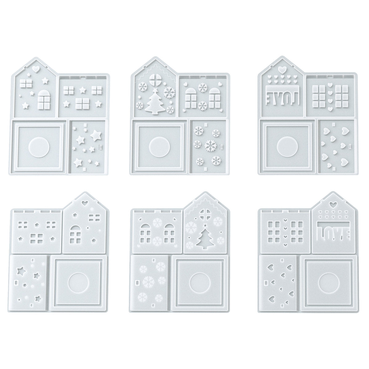 Assembleable Christmas House Resin Mold