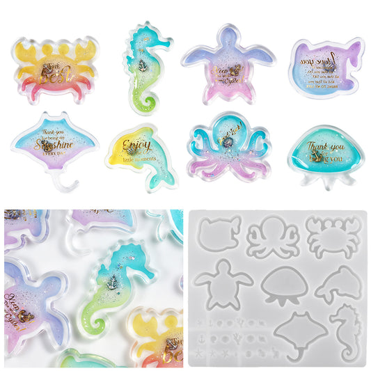Ocean Animal Shaker Embellishment Resin Mold Set