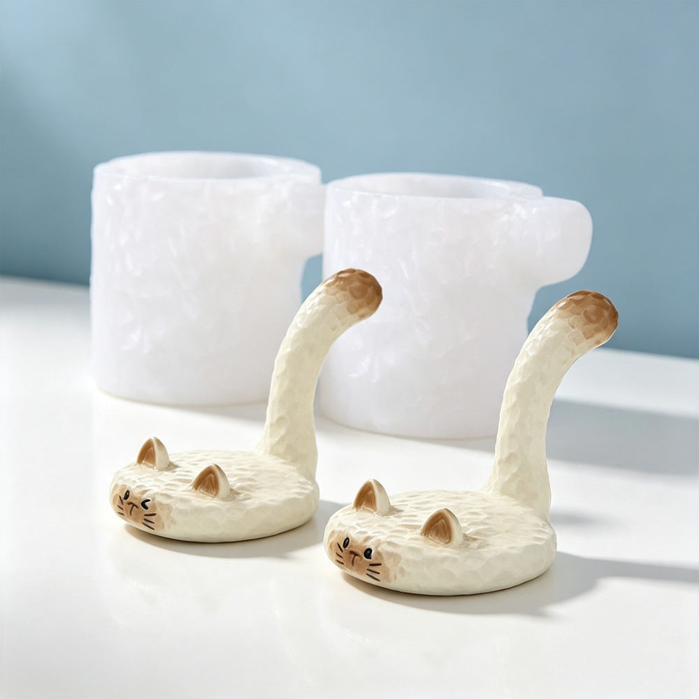 Cat Phone Stand Figurine Resin Mold
