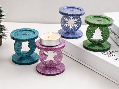 Interchangeable Christmas Elements Candle Holder Figurine Resin Mold