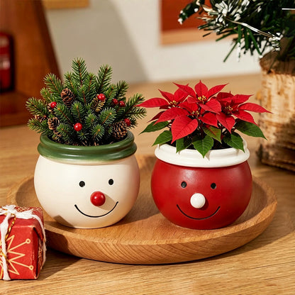Cute Snowman Storage Jar & Planter Figurine Resin Mold