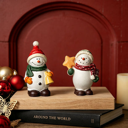4pcs Cute Snowman Figurine Resin Mold Set