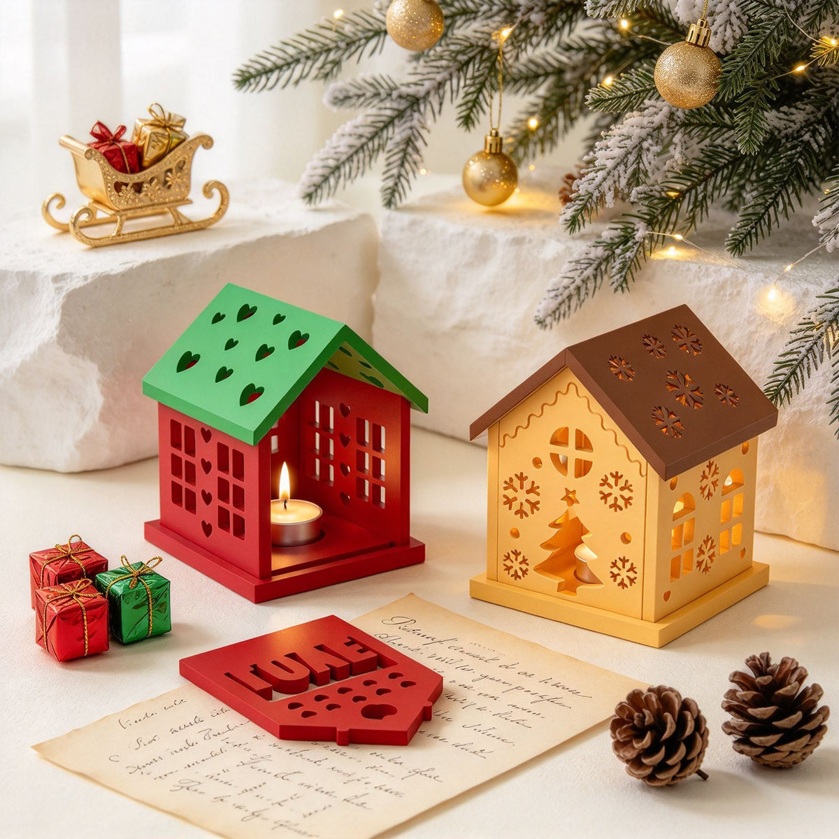 Assembleable Christmas House Resin Mold