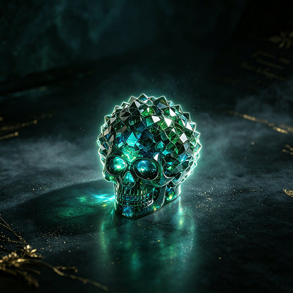 Crystal Cluster Diamond Skull Figurine Resin Mold