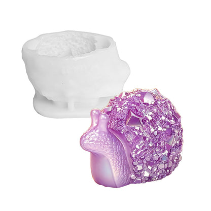 Crystal Cluster Snail Figurine Resin Mold
