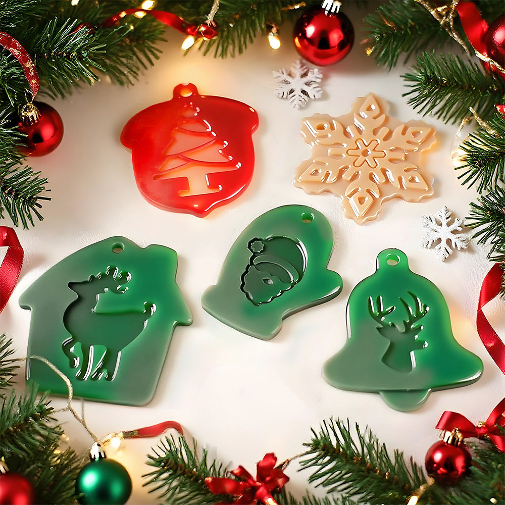 12pcs Christmas Theme Hanging Resin Mold