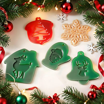 12pcs Christmas Theme Hanging Resin Mold