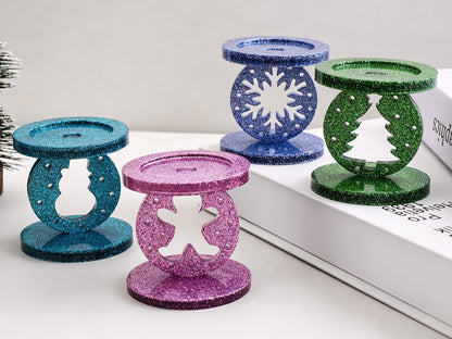 Interchangeable Christmas Elements Candle Holder Figurine Resin Mold