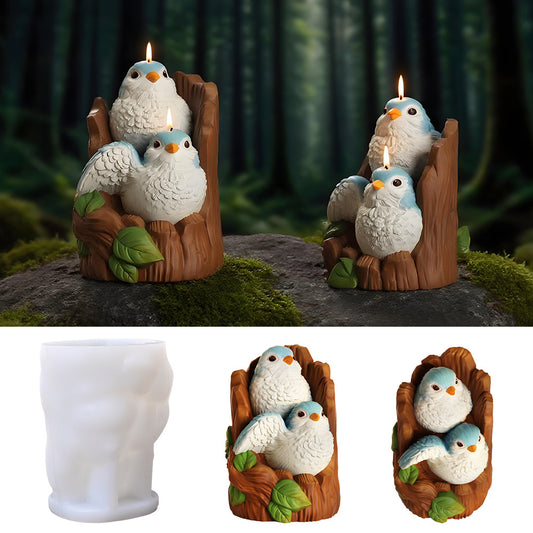 Tree Stump Bird Ornament Resin Mold