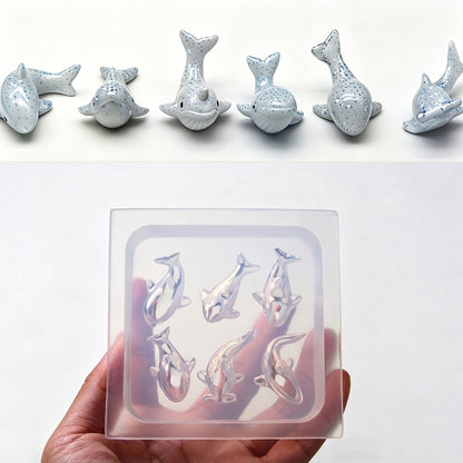 6-in-1 Mini Ocean Animals 3D Silicone Resin Mold