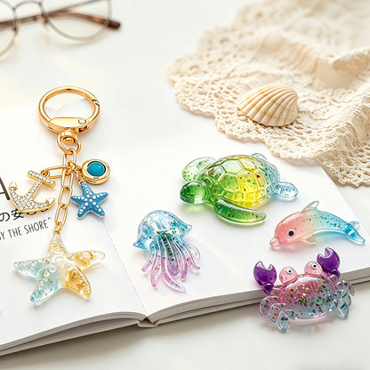 8pcs Ocean Animal Pendant Keychain & Bag Charm Resin Mold Set