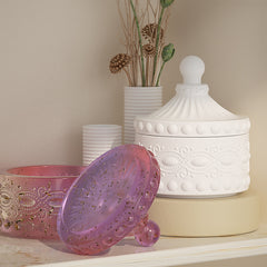 Vintage Storage Jar with Flower Pattern Resin Mold
