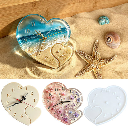 Double-Warped Heart Clock Resin Mold