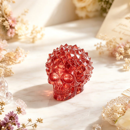 Crystal Cluster Diamond Skull Figurine Resin Mold
