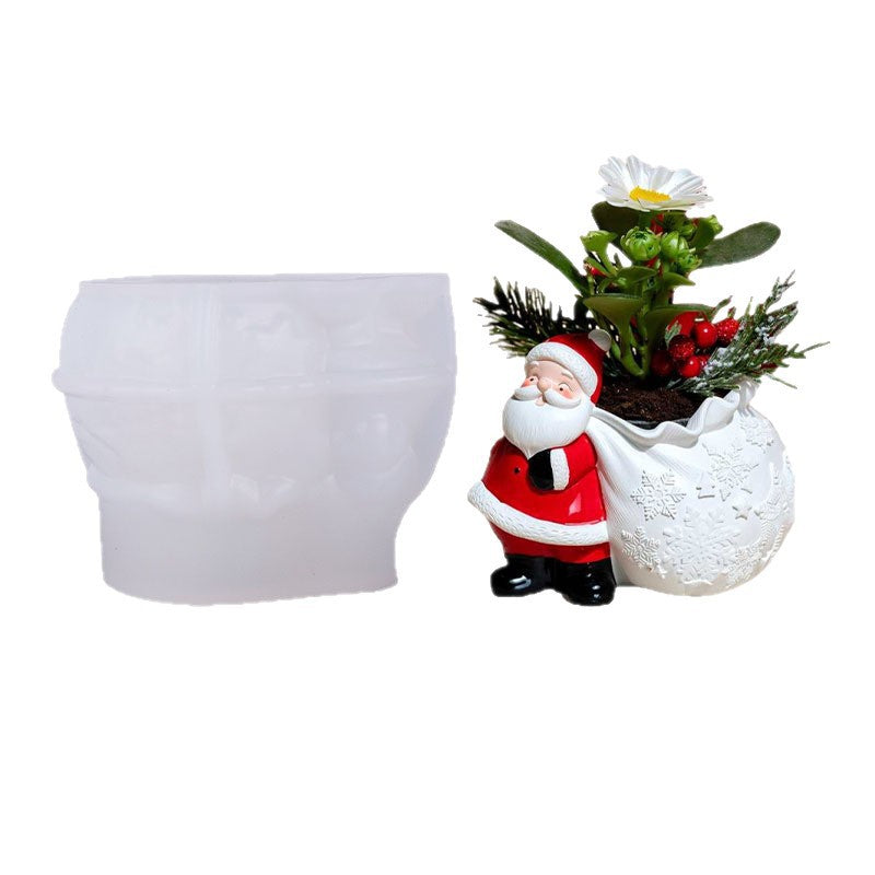 Santa Claus Gift Storage Bag Jar Resin Mold