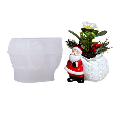 Santa Claus Gift Storage Bag Jar Resin Mold