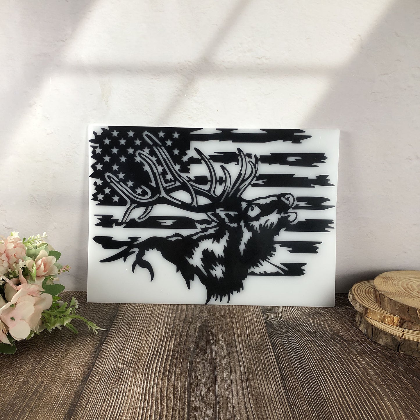 USA Flag Deer Wall Hanging Resin Mold DIY Patriotic Home Decor & Wall Ornament Craft Mold