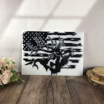 USA Flag Deer Wall Hanging Resin Mold DIY Patriotic Home Decor & Wall Ornament Craft Mold