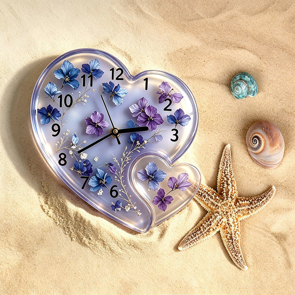 Double-Warped Heart Clock Resin Mold