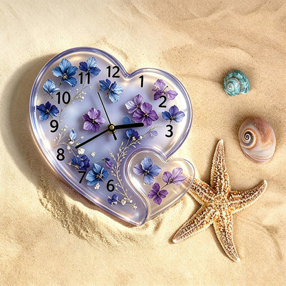 Double-Warped Heart Clock Resin Mold