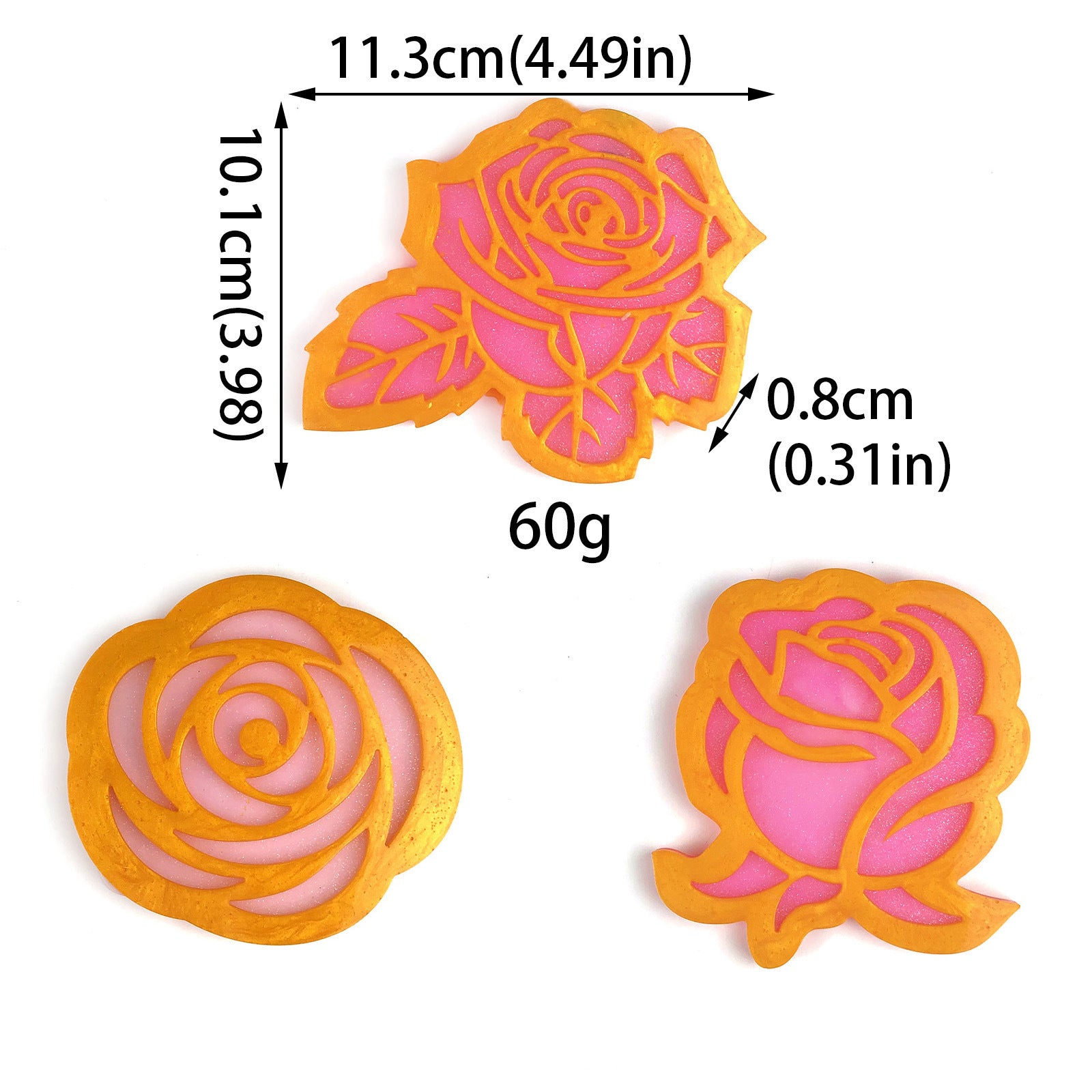 3pcs Rose Coaster Resin Molds