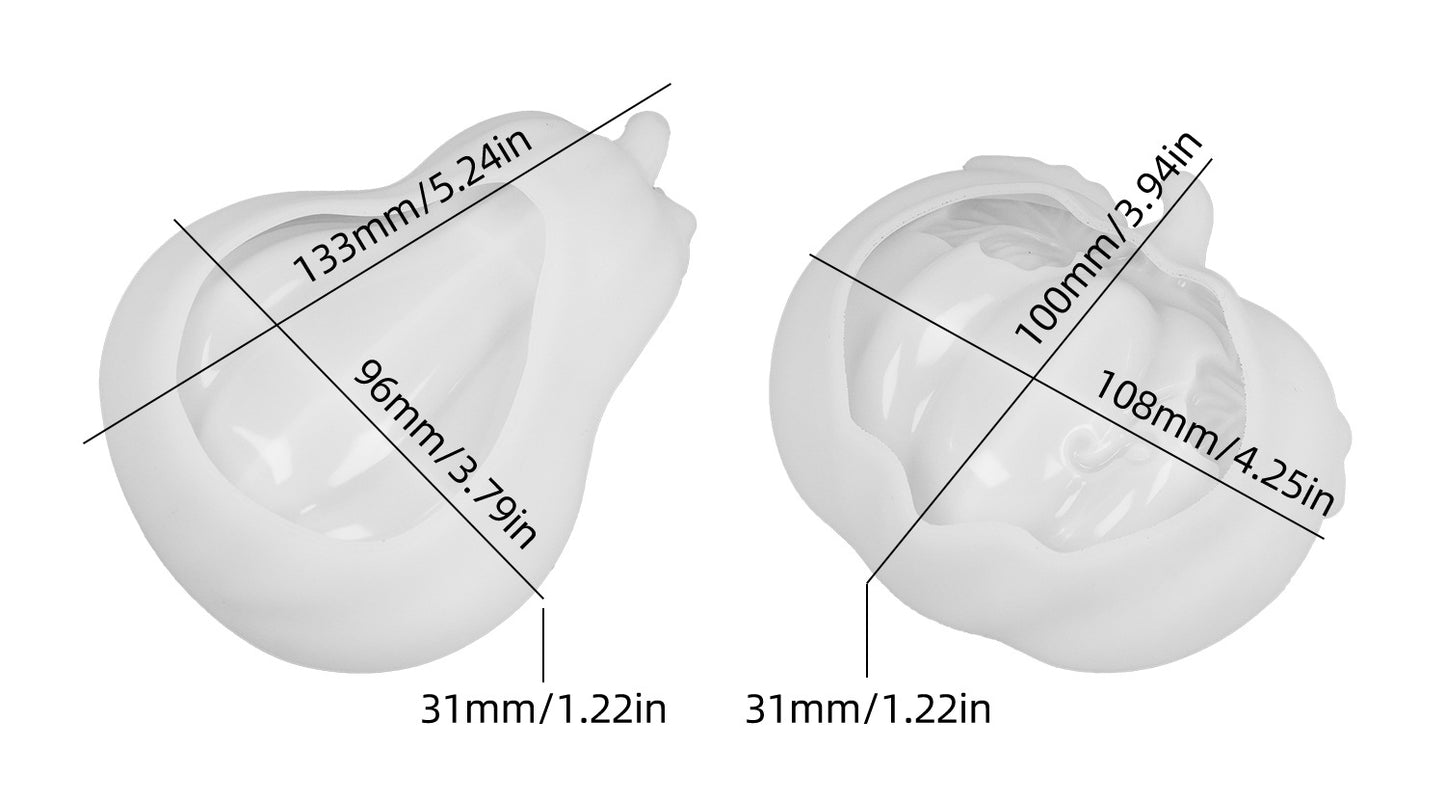 Long & Short Pumpkin-Shaped Storage Tray Resin Mold Set