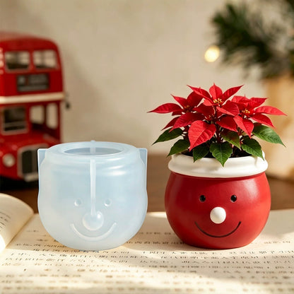 Cute Snowman Storage Jar & Planter Figurine Resin Mold