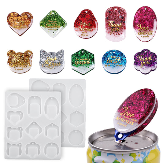 Heart-Shaped Round Six-Sided Bottle & Can Opener Keychain Resin Mold