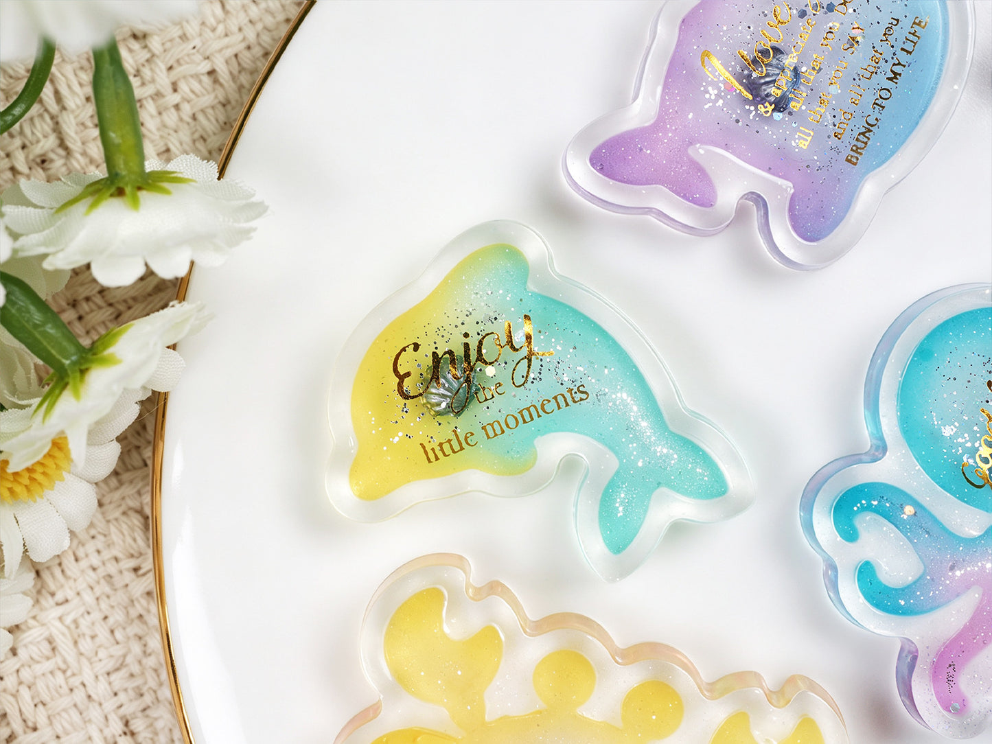 Ocean Animal Shaker Embellishment Resin Mold Set