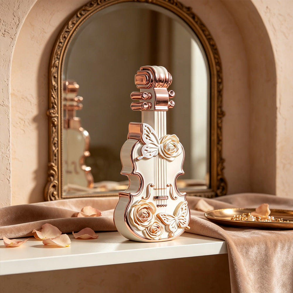 Elegant Butterfly Flower Violin Figurine Resin Mold