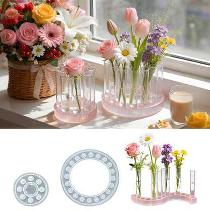 Test Tube Hydroponic Flower Stand Resin Mold