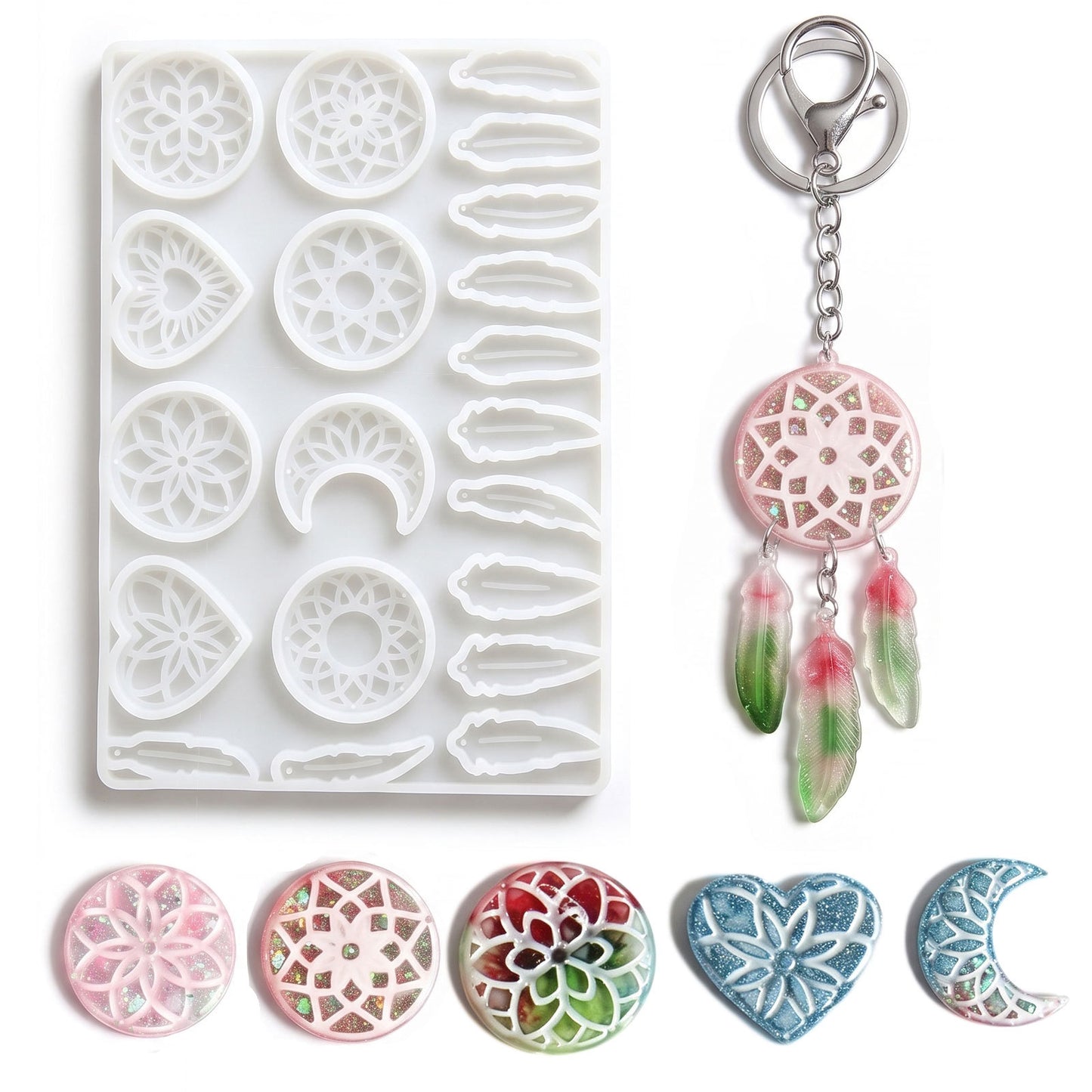 Interchangeable Dreamcatcher Jewelry Backing & Decorative Resin Mold